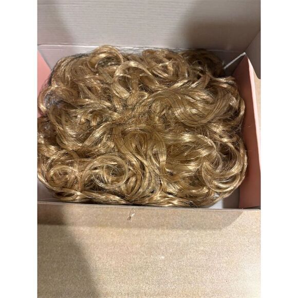 HOOJIH Curly Blonde Hair Topper Multicolor Easy Attach Unisex - Picture 6 of 6